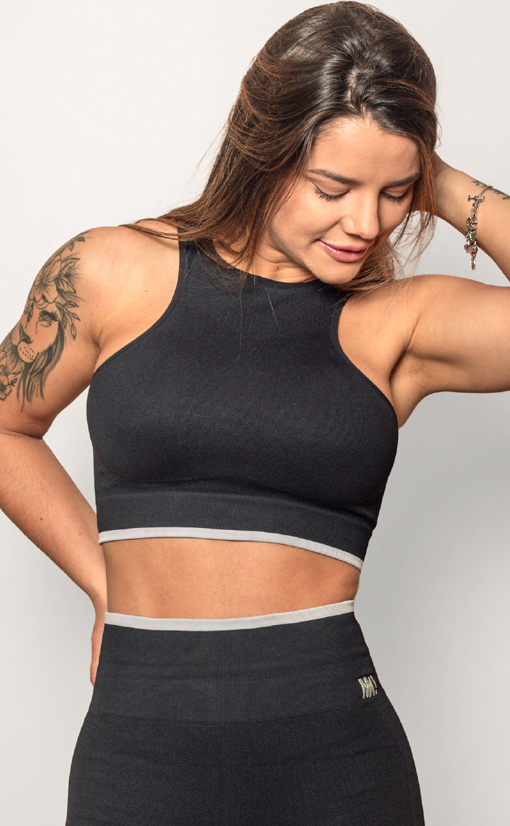 TOP  NADADOR C/ LISTRA  PERSONNALITE PRETA/CINZA