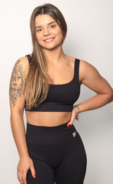 TOP  ALÇA PERSONNALITE CANELADO PRETO