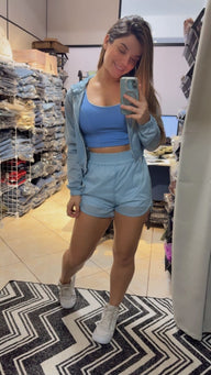Shorts Movimento Corta Vento Azul Bebe