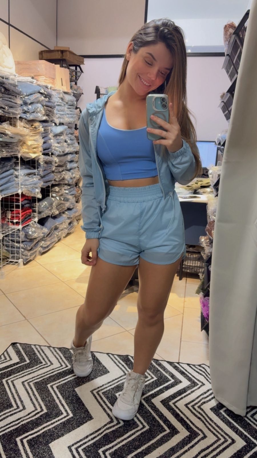 Shorts Movimento Corta Vento Azul Bebe