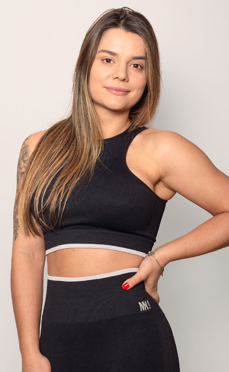 TOP  NADADOR C/ LISTRA  PERSONNALITE PRETA/CINZA