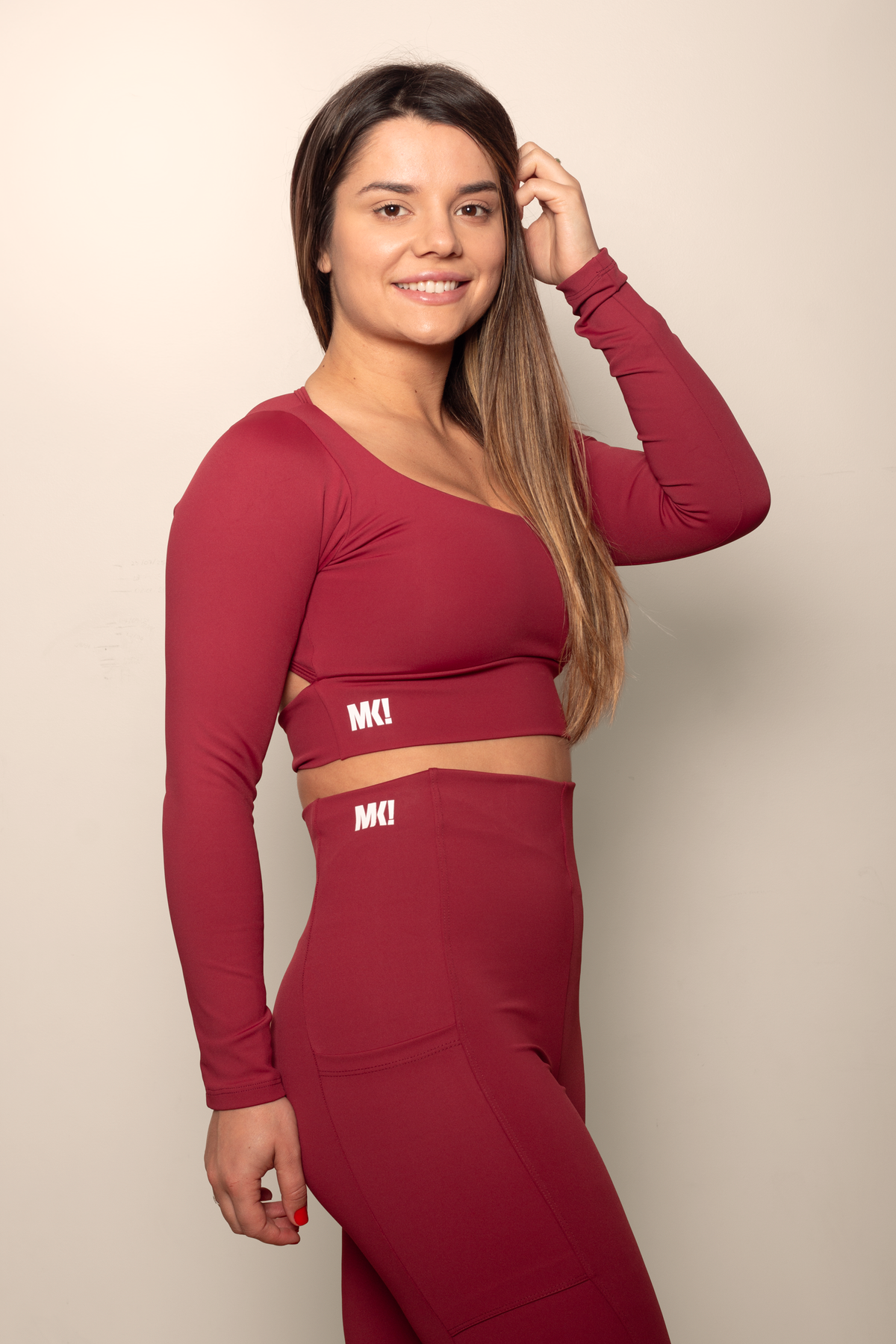 Cropped Manga Longa Impulse Cherry vista frontal